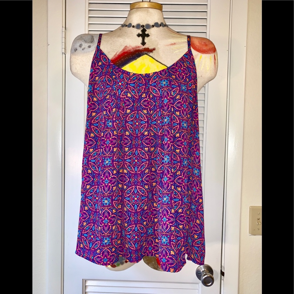 Torrid pleated Georgette swing cami crisscross bac